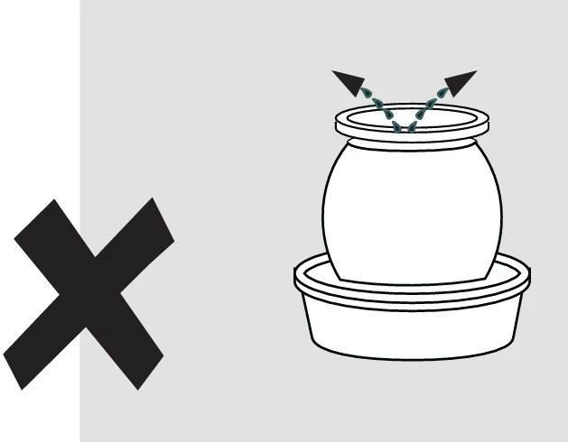 Never leave the clay pot cooler uncovered.