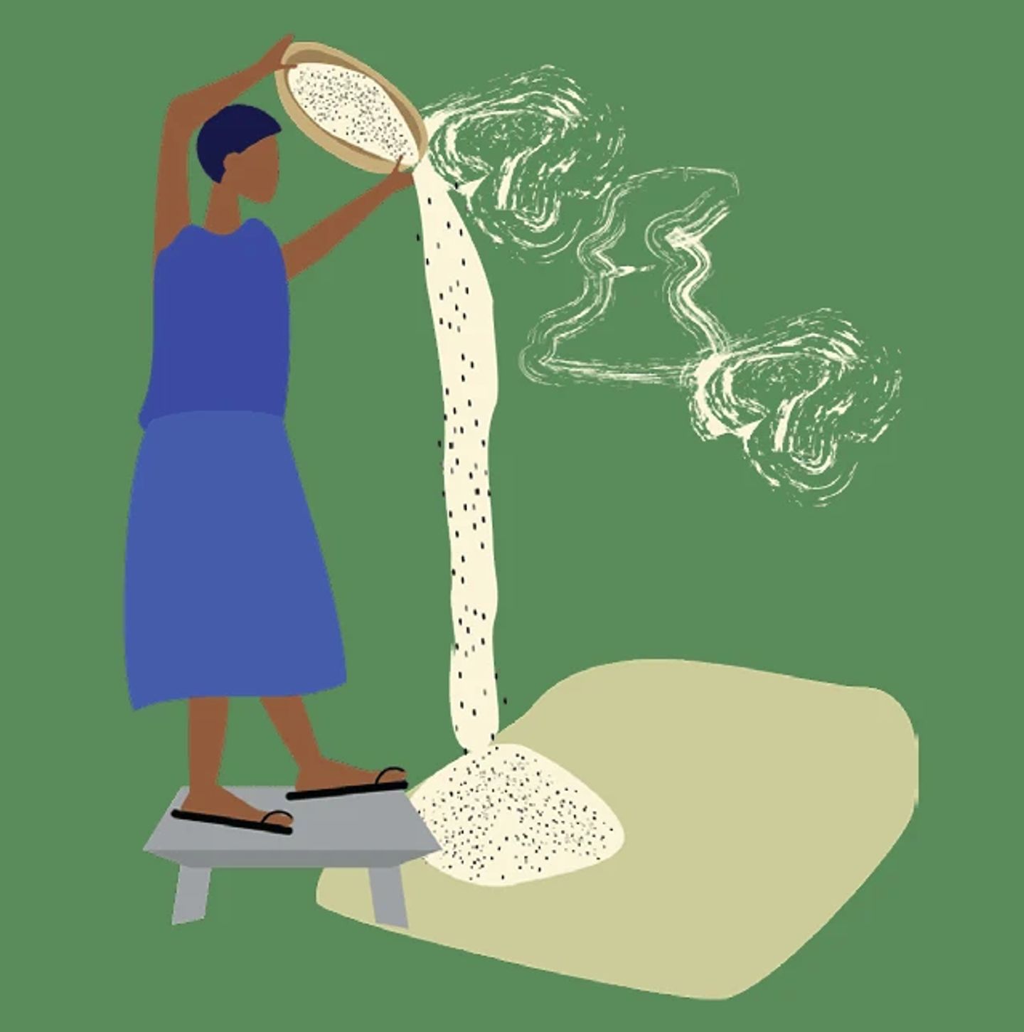 Remove dust by winnowing