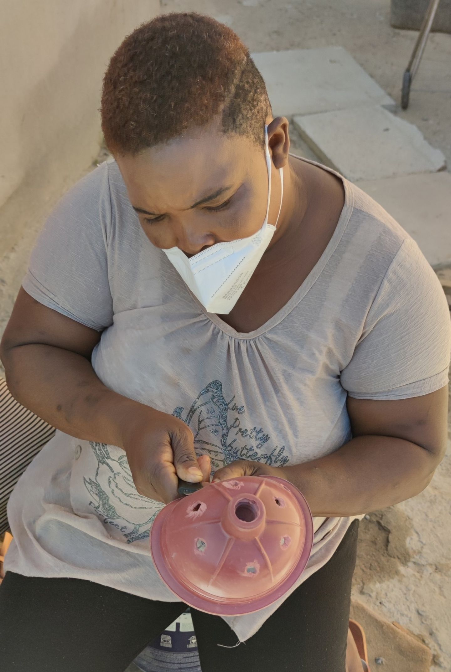 Using a cutter to make holes into the plunger