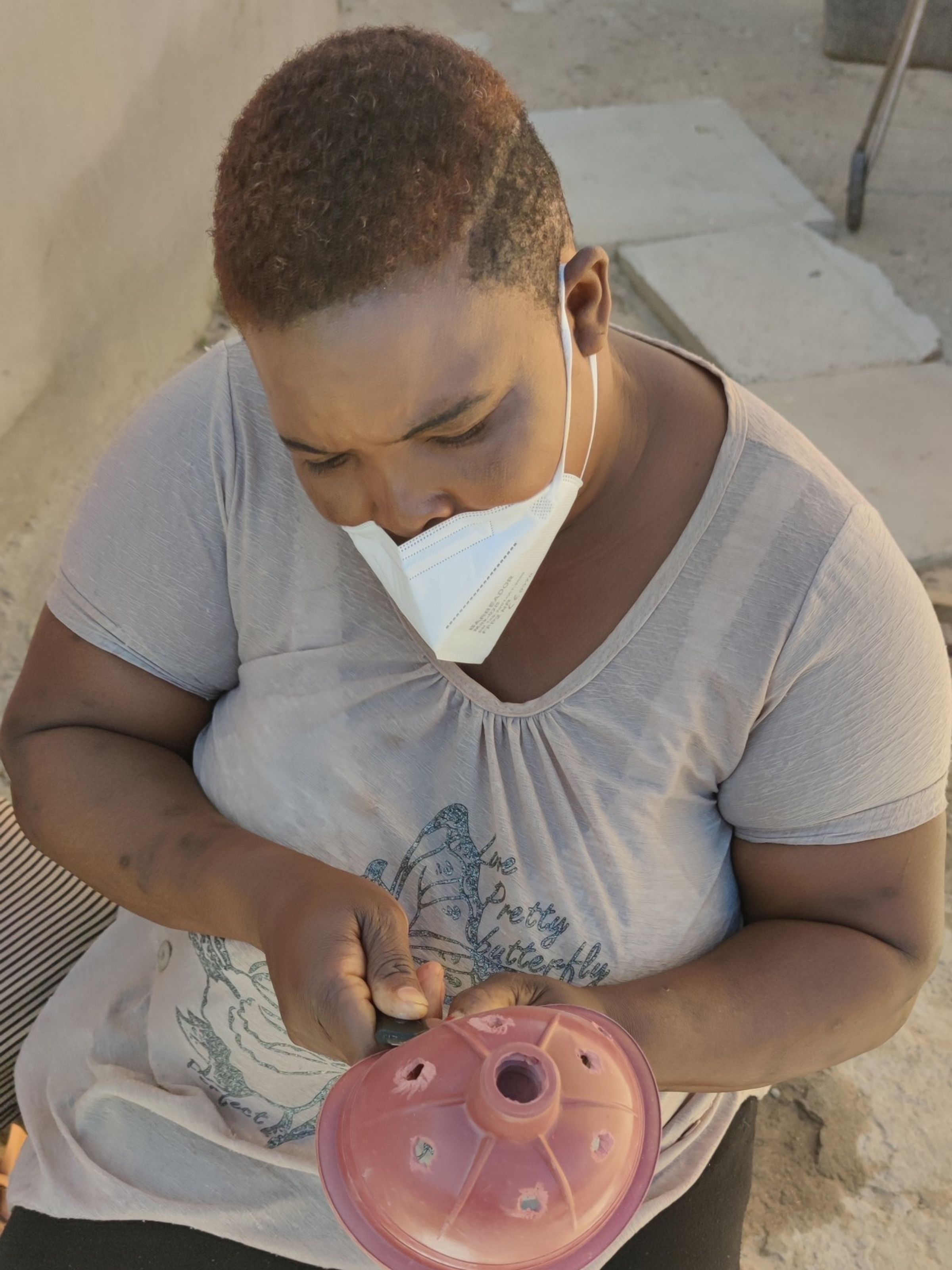Using a cutter to make holes into the plunger