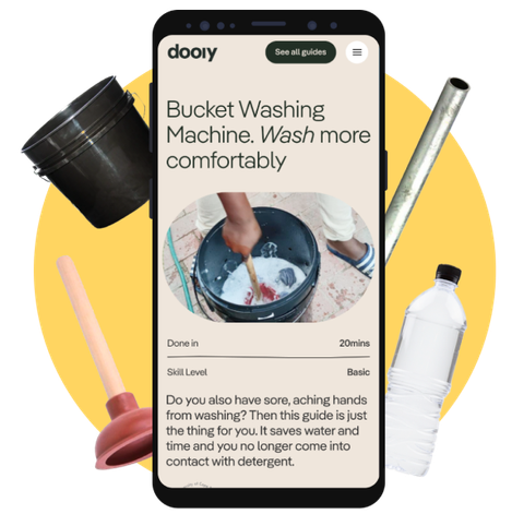 Screenshot of dooiy web app on a mobile device