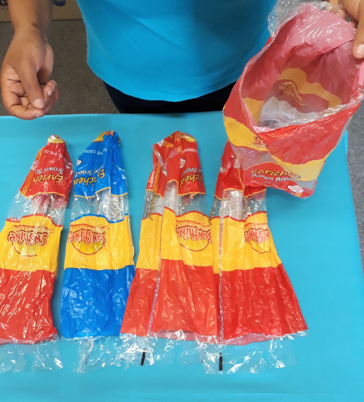 Put all the bread bags in one bread bag