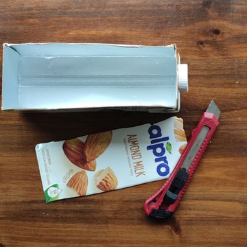 Cut off the top of the milk carton