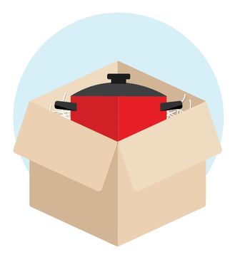 Put the pot in the box