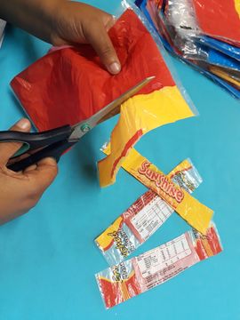 Cutting the last few strips