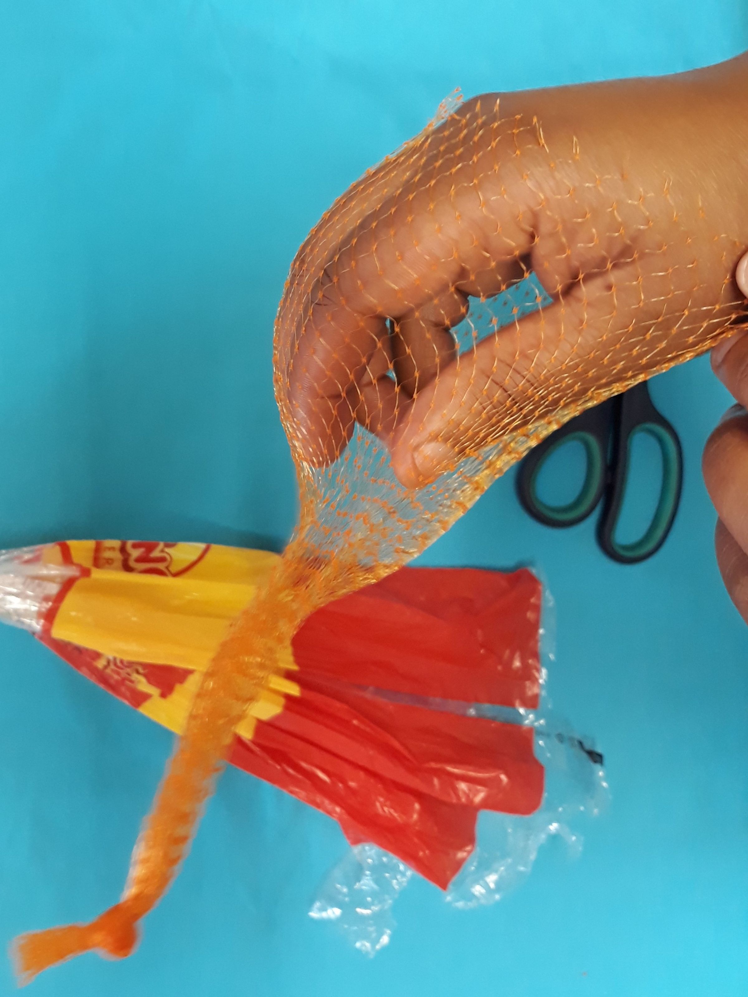 Turn your netlon bag inside out