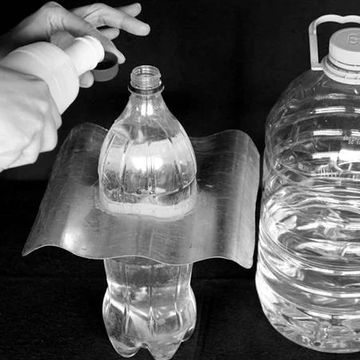 Fill up the soda bottle