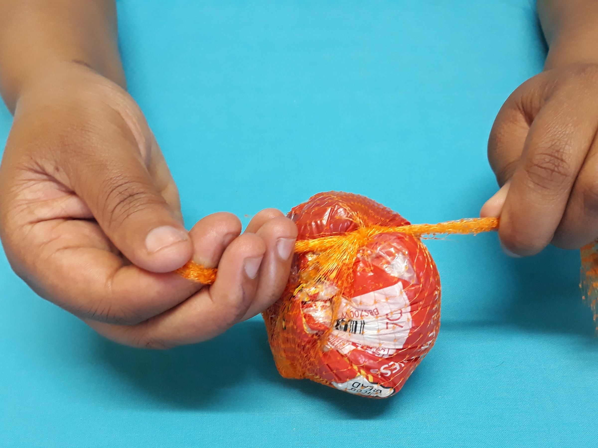 Tie the two pieces together