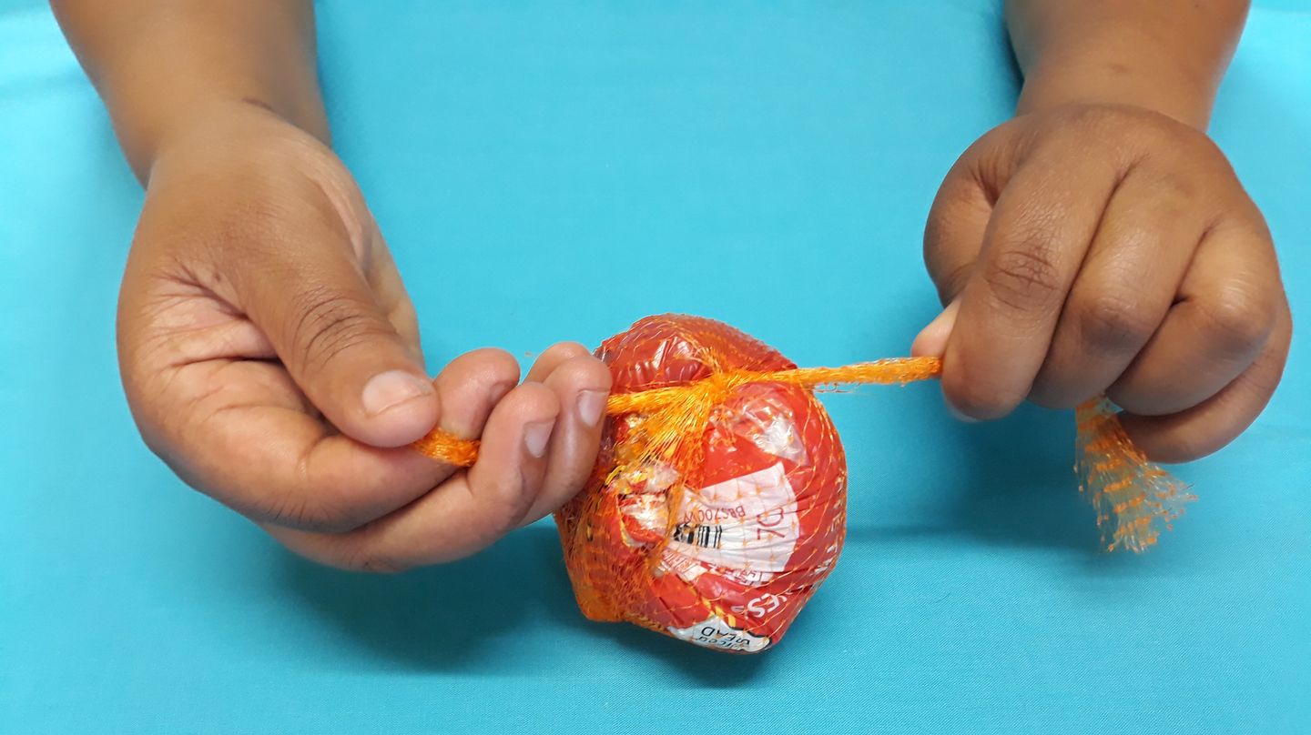 Tie the two pieces together