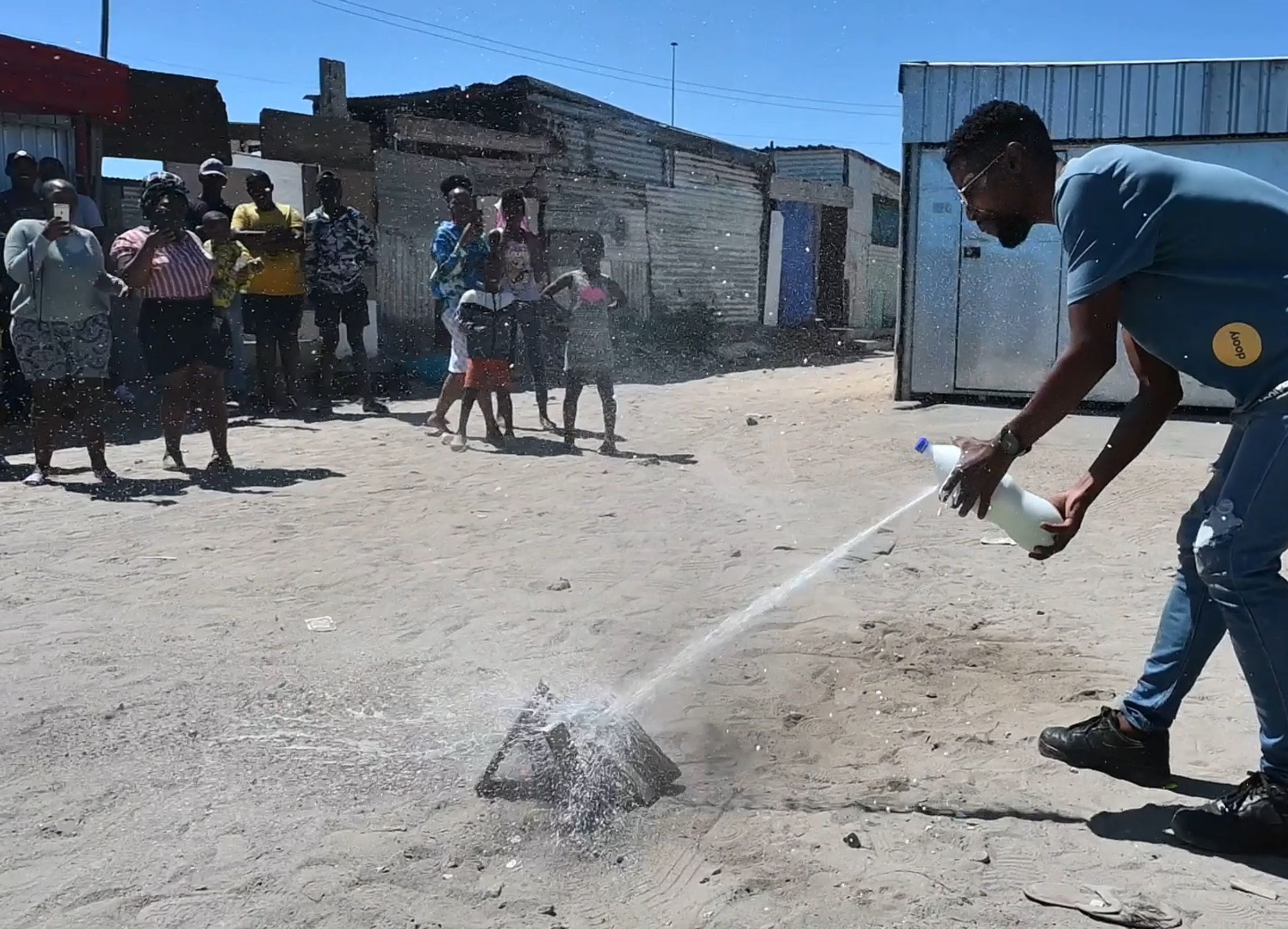 Demonstration of fire extinguisher